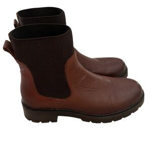 Bootlegger Brown Genuine Leather Pull On Chelsea Ankle Boot Size 9 (US) 40 (EU)
